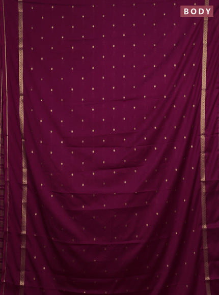 Semi mysore silk saree dark magenta pink with allover paisley butta prints and rettapet zari woven border