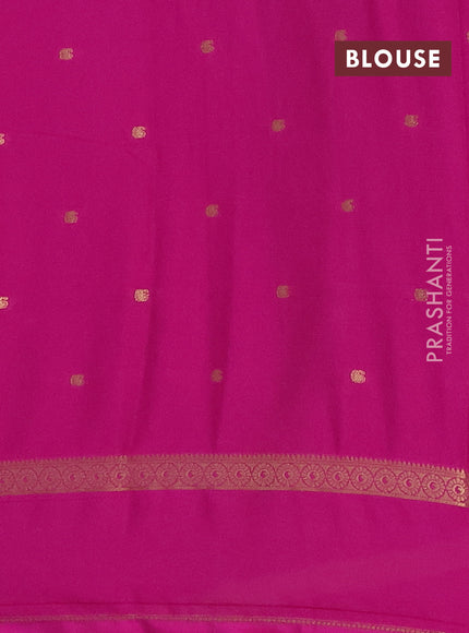 Semi mysore silk saree pink with allover paisley butta prints and rettapet zari woven border