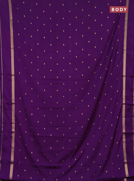 Semi mysore silk saree purple with allover paisley butta prints and rettapet zari woven border