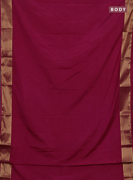 Semi mysore silk saree pink with plain body and zari woven border