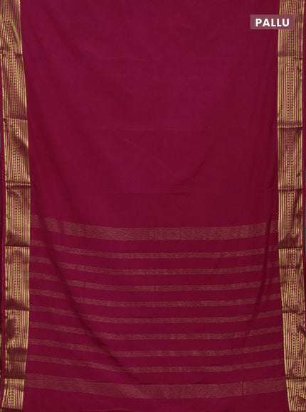 Semi mysore silk saree pink with plain body and zari woven border