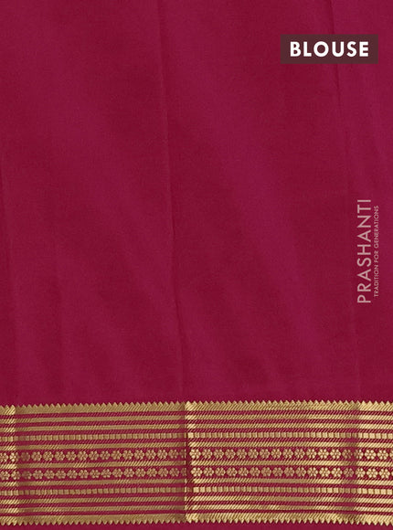 Semi mysore silk saree pink with plain body and zari woven border