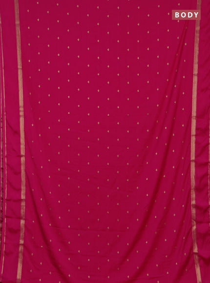 Semi mysore silk saree pink with allover zari woven buttas and rettapet zari woven border