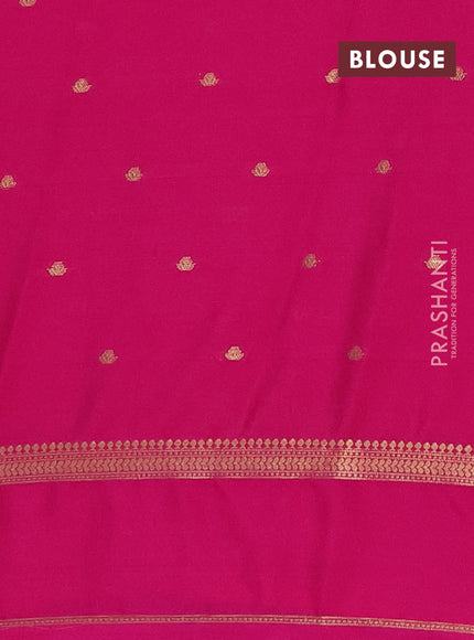 Semi mysore silk saree pink with allover zari woven buttas and rettapet zari woven border