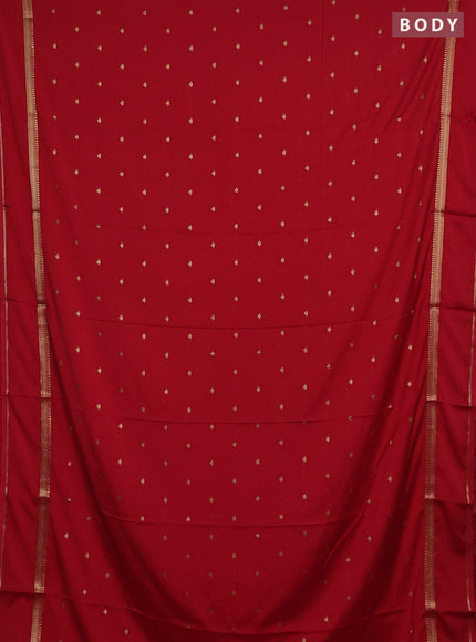 Semi mysore silk saree red with allover zari woven buttas and rettapet zari woven border