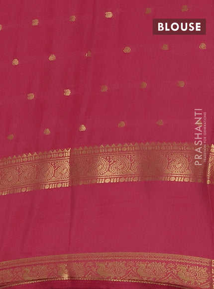 Semi mysore silk saree mauve pink with allover zari woven buttas and rettapet zari woven border