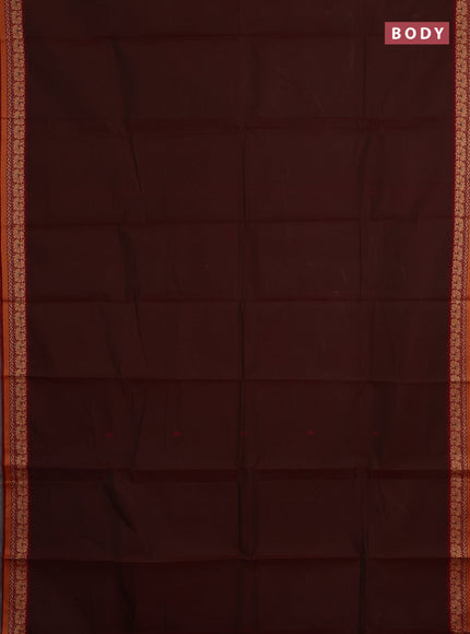 Chettinad cotton saree deep maroon and maroon with thread woven buttas and thread woven border