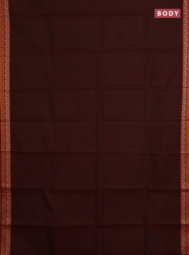 Chettinad cotton saree deep maroon and maroon with thread woven buttas and thread woven border