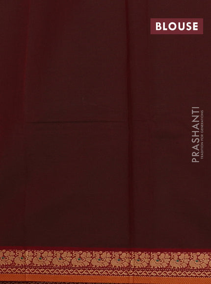 Chettinad cotton saree deep maroon and maroon with thread woven buttas and thread woven border