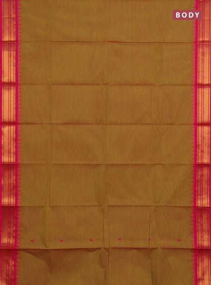 Chettinad cotton saree dual shade of greenish pink and pink with thread woven buttas and zari woven border