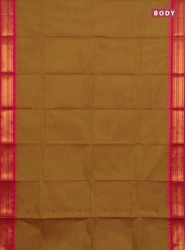 Chettinad cotton saree dual shade of greenish pink and pink with thread woven buttas and zari woven border