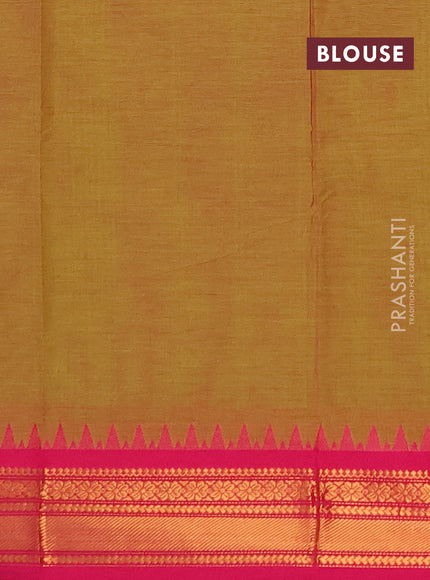 Chettinad cotton saree dual shade of greenish pink and pink with thread woven buttas and zari woven border