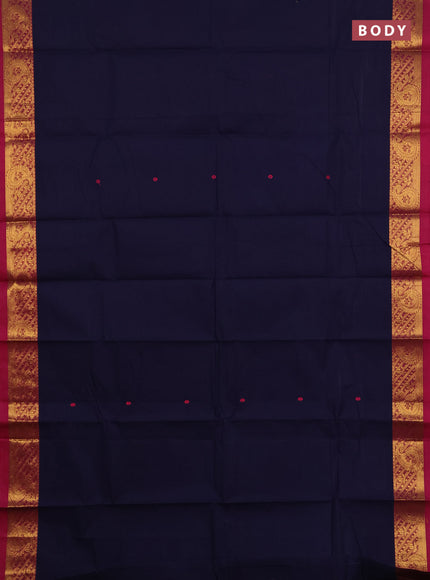 Chettinad cotton saree violet and magenta pink with thread woven buttas and zari woven border
