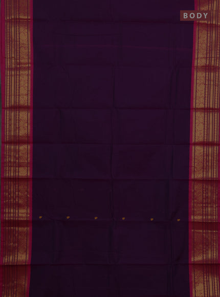 Chettinad cotton saree violet and pink with allover thread woven buttas and zari woven border