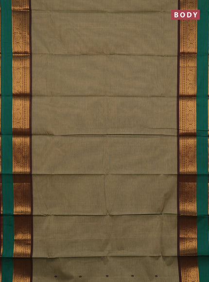 Chettinad cotton saree elaichi green and deep maroon with zari woven buttas and zari woven border