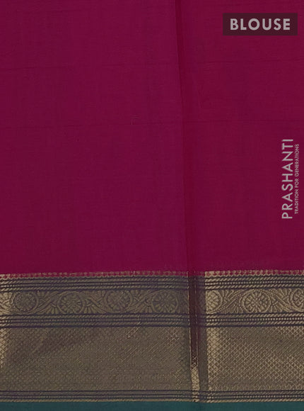 Chettinad cotton saree pink and green with thread woven buttas and zari woven border