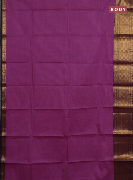 Chettinad cotton saree magenta pink and deep purple with thread woven buttas and long zari woven border