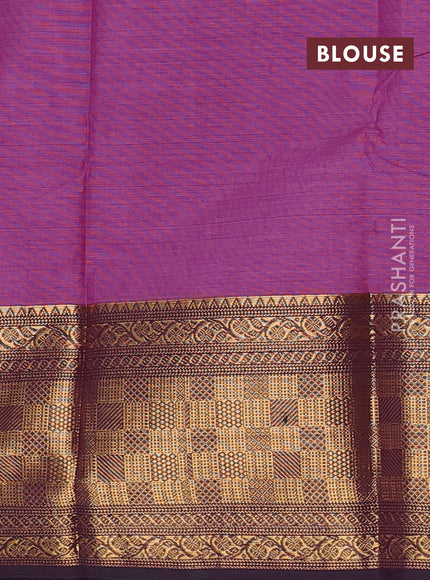 Chettinad cotton saree magenta pink and deep purple with thread woven buttas and long zari woven border