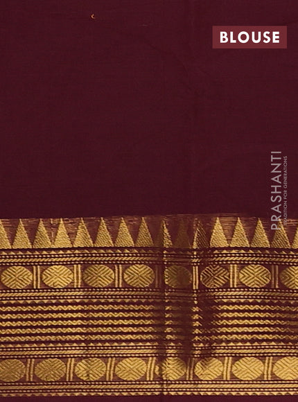 Chettinad cotton saree deep maroon with thread woven buttas and zari woven border