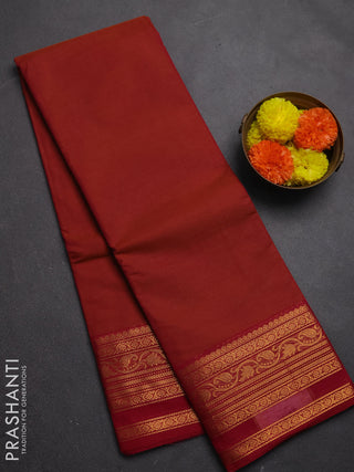 Chettinad cotton saree dual shade of pink and dark pink with plain body and zari woven border