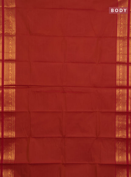 Chettinad cotton saree dual shade of pink and dark pink with plain body and zari woven border