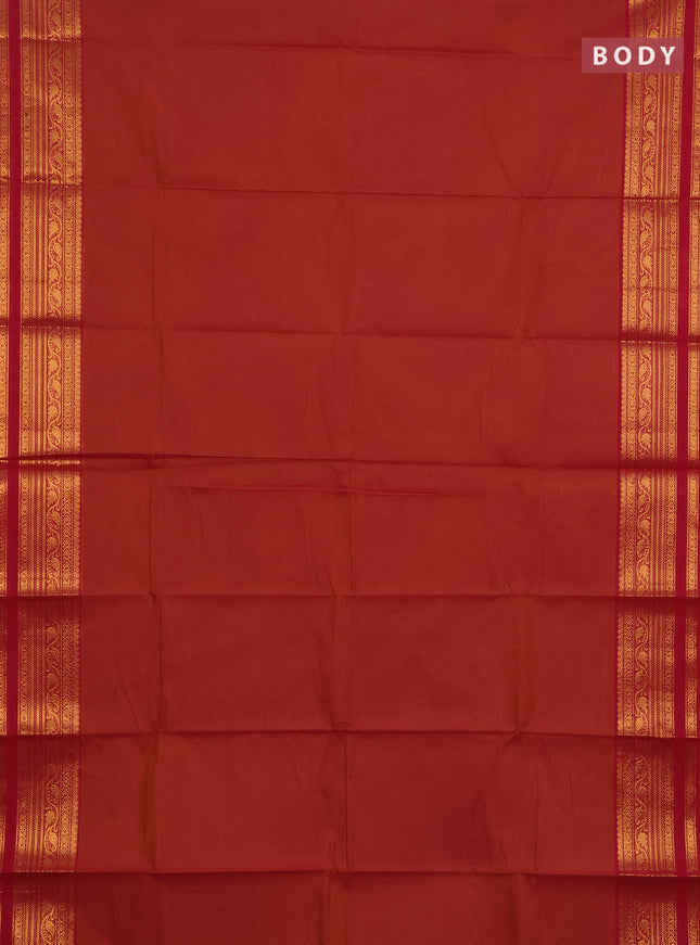 Chettinad cotton saree dual shade of pink and dark pink with plain body and zari woven border