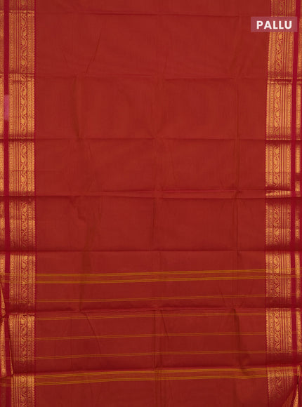 Chettinad cotton saree dual shade of pink and dark pink with plain body and zari woven border