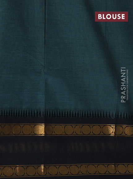 Chettinad cotton saree green and maroon with thread woven buttas and ganga jamuna border
