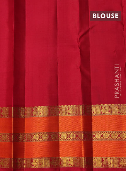 Blue & Red Pure kanchipuram silk saree Butta