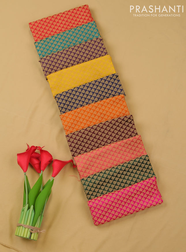 Brocade blouse bit multi colour and pack of 10