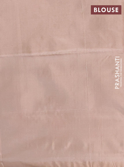 Banana pith saree deep maroon and beige with thread woven buttas in borderless style