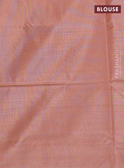 Banana pith saree beige and pastel maroon with thread woven buttas and contrast border
