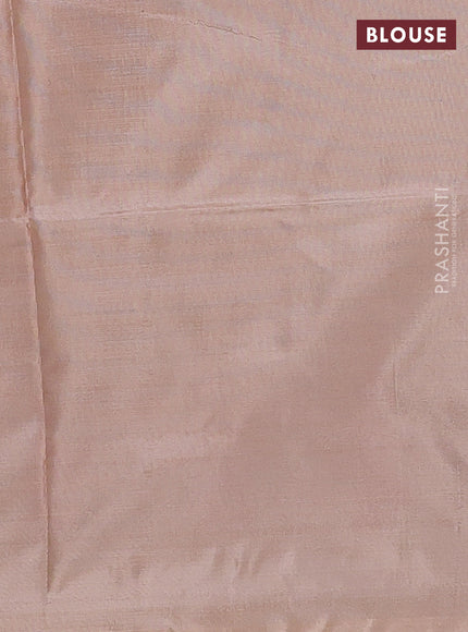 Banana pith saree maroon and beige with thread woven buttas in borderless style
