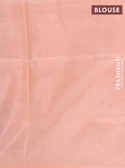 Banana pith saree purple and peach shade with thread woven buttas and contrast border