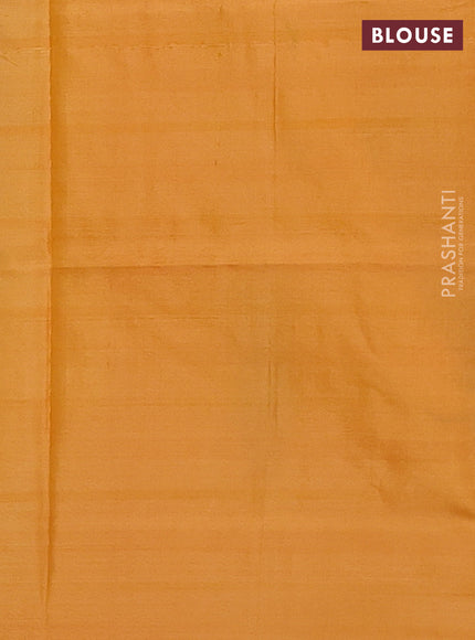 Banana pith saree pink and orange with allover checked pattern and piping border