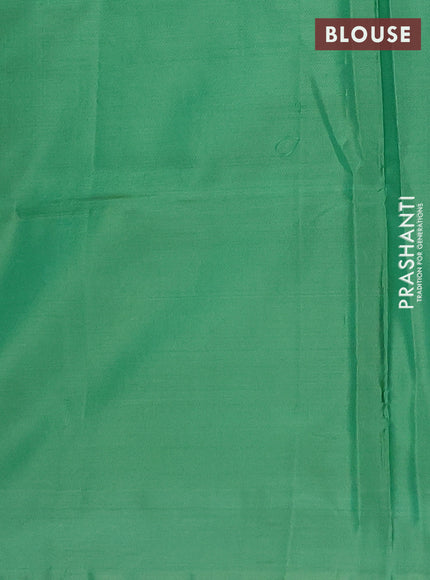 Banana pith saree light green and green with thread woven buttas and contrast border