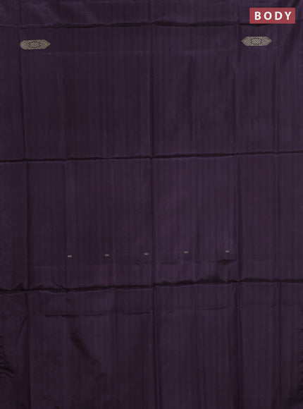 Banana pith saree deep jamun shade and pink with thread woven buttas in borderless style