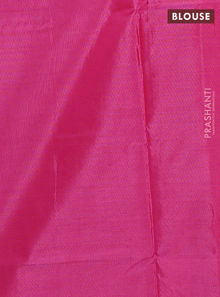 Banana pith saree deep jamun shade and pink with thread woven buttas in borderless style