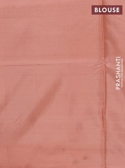 Banana pith saree pastel peach shade and peach shade with thread woven buttas and contrast border
