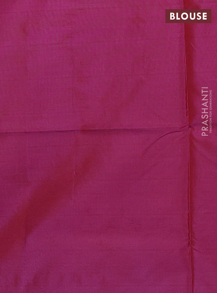 Banana pith saree mustard yellow and magenta pink with thread woven buttas in borderless style