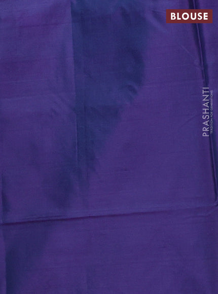 Banana pith saree mustard yellow and deep purple with thread woven buttas in borderless style