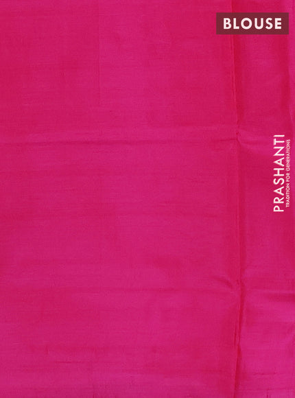 Banana pith saree peach shade and pink with allover checked pattern and piping border