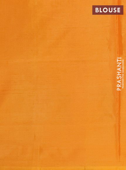 Banana pith saree dual shade of purple and yellow with thread woven buttas and contrast border