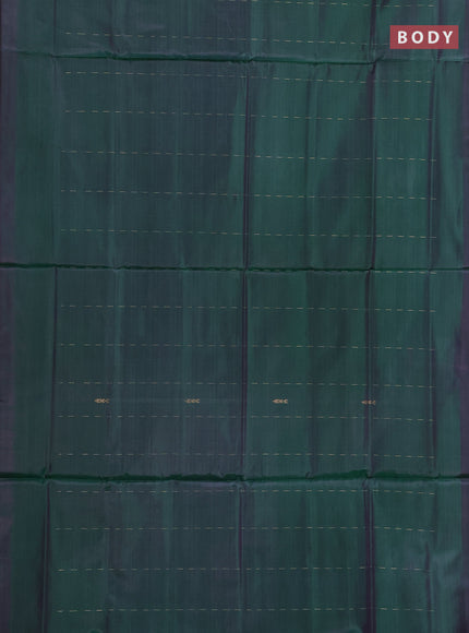 Banana pith saree dual shsade of green and pink with thread weaves pattern in borderless style