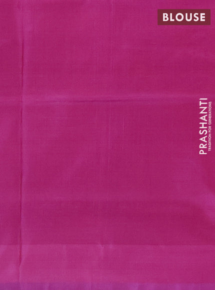 Banana pith saree pale yellow and purple with thread woven buttas and contrast border