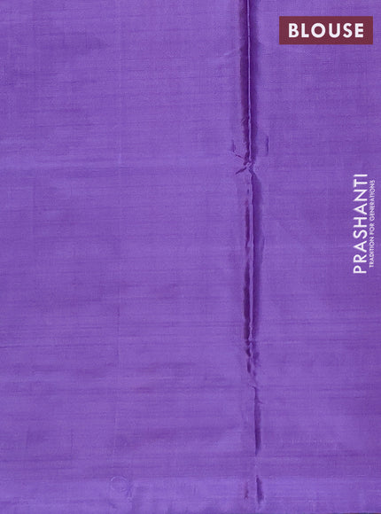 Banana pith saree teal green and deep violet with thread woven buttas in borderless style