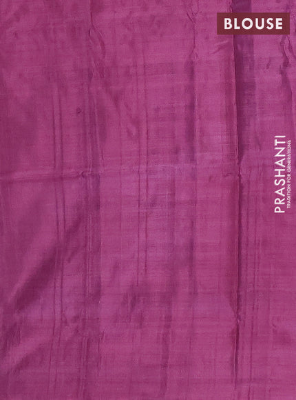Banana pith saree sandal blue and magenta pink with allover stripe pattern in borderless style