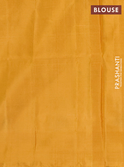 Banana pith saree pastel violet and mustard yellow with thread woven buttas and contrast border