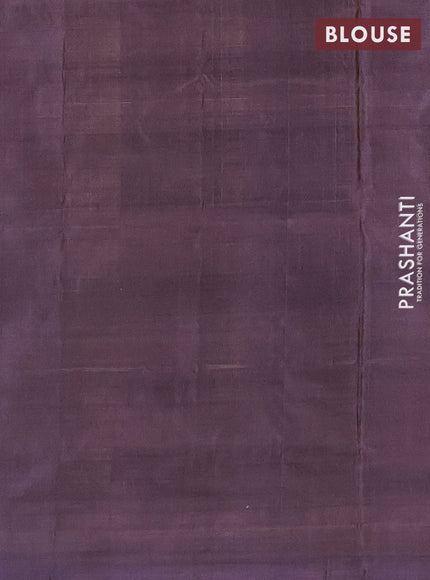 Banana pith saree mustard yellow and pastel violet with thread woven buttas in borderless style