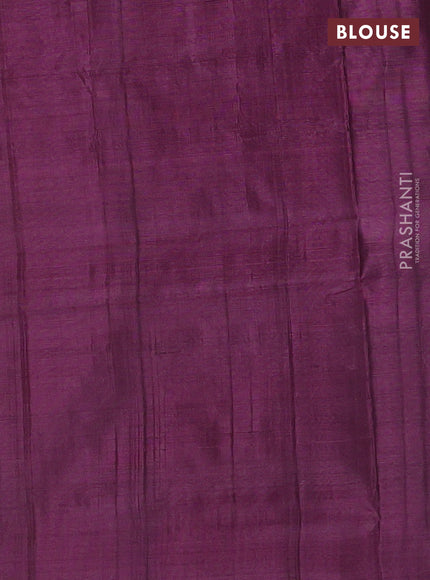 Banana pith saree beige and magenta pink with thread woven buttas in borderless style